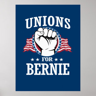 PÓSTER UNIONES PARA BERNIE SANDERS