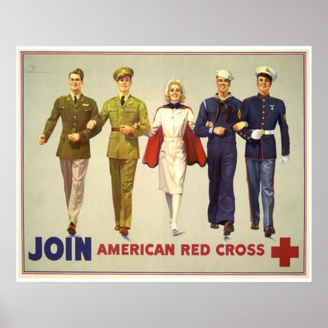 Póster Unirse a la Cruz Roja Americana (Frente)