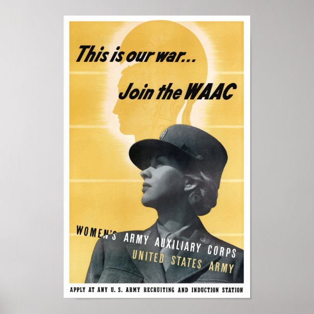 Póster Unirse a la WAAC — Segunda Guerra Mundial (Frente)