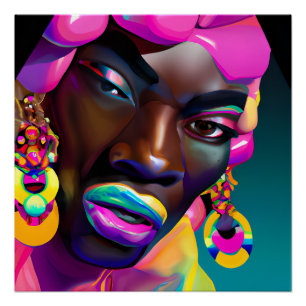 Póster Unitas africanas negras Melanin Sista