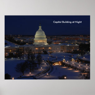 Póster United States Capitol Building at Night