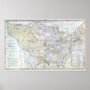 Póster UNITED STATES MAP, c1812