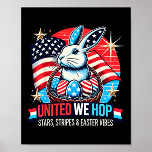 Póster United We Hop - Patriotic Easter Bunny Usa Pride