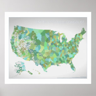 Póster United Zipcodes of Craigslist