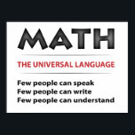 Póster Universal Language<br><div class="desc">universal-language-2013-01-26-01 Universal Language can be attributed to a couple of disciplines and in this comic it is math. The idea is that no matter what language people know,  math works the same and so it in universal. Created in Adobe Illustrator CS5.5.</div>