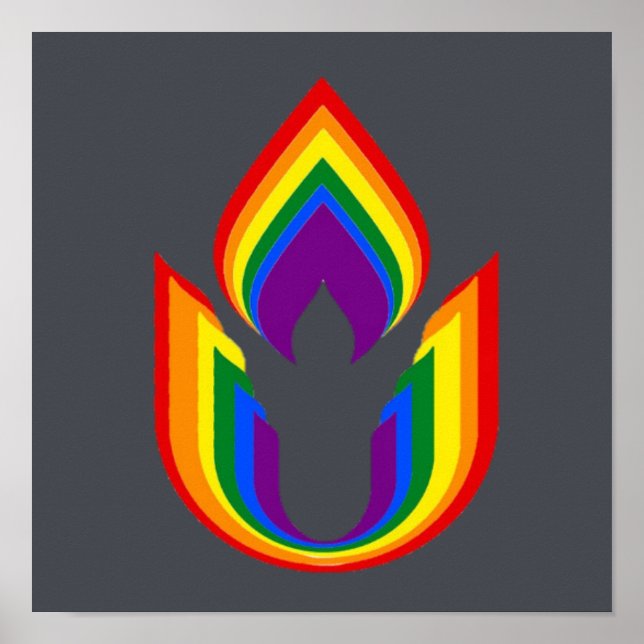 Póster Universalismo LGBTQ Universalismo flamando cáliz (Frente)