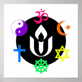 Póster Universalismo unitario religiones mundiales