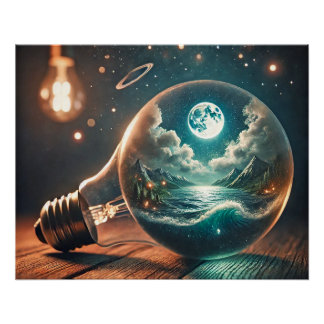 Póster Universe in a Bulb – Dreamscape of Light and Water