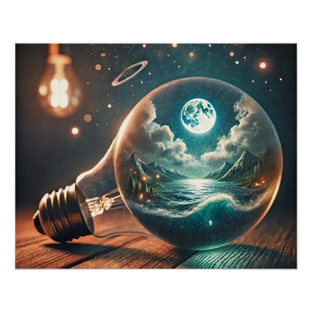 Póster Universe in a Bulb – Dreamscape of Light and Water (Anverso)