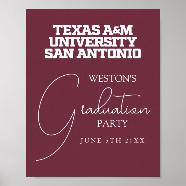 Póster Universidad A&M de Texas-San Antonio (Frente)