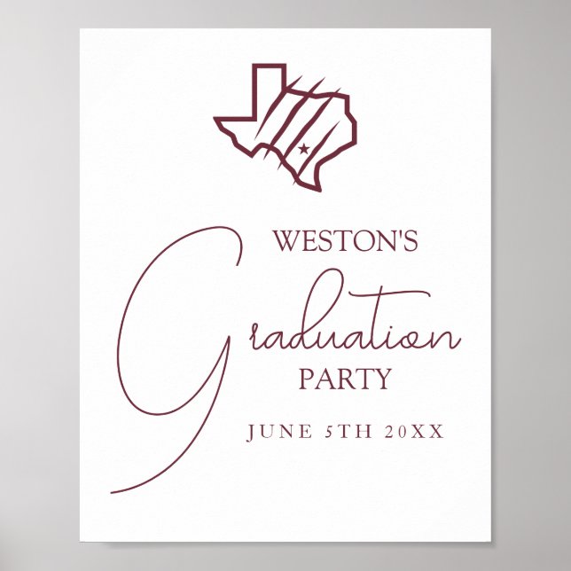 Póster Universidad A&M de Texas-San Antonio | Logo estata (Frente)