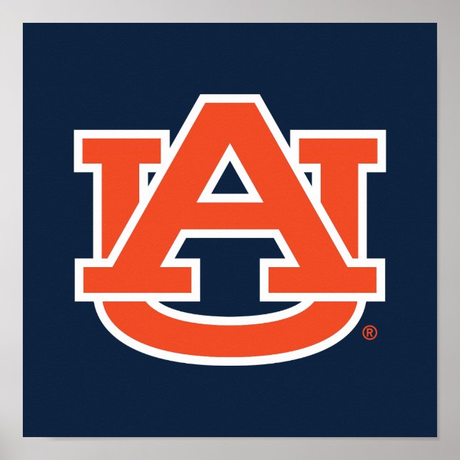 Póster Universidad Auburn | Logo de Auburn UA (Frente)
