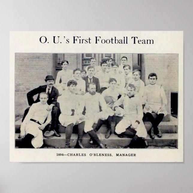 Póster Universidad de Ohio - Primer equipo de fútbol 1894 (Frente)