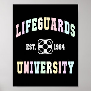 Póster Universidad divertida de salvavidas vacaciones fam