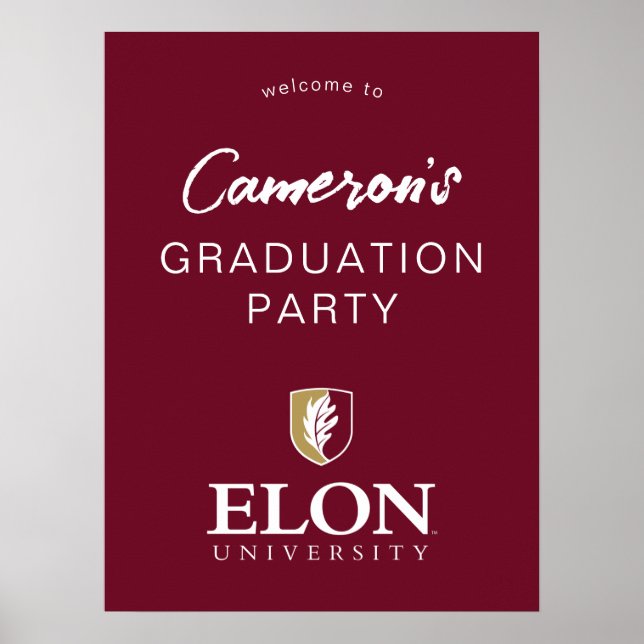 Póster Universidad Elon E | Graduación (Frente)