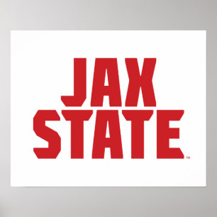 Póster Universidad Estatal de Jacksonville JAX STATE Rojo