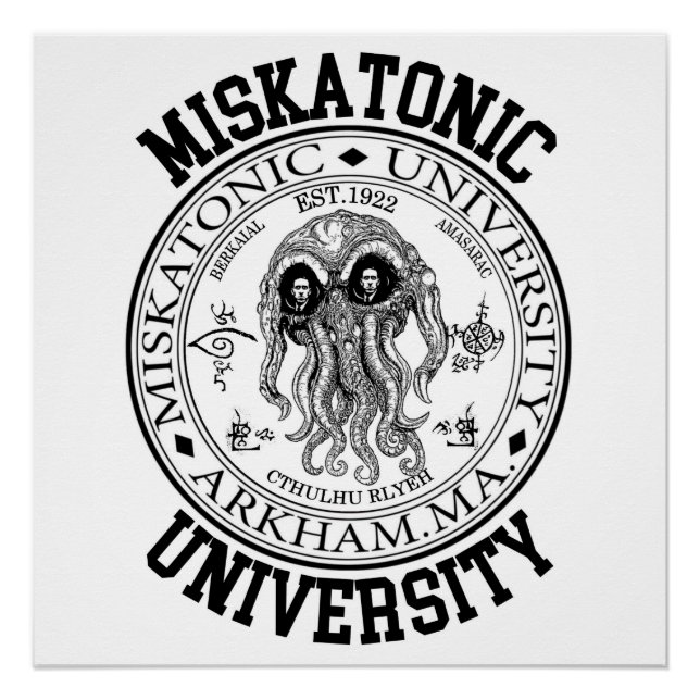 Póster Universidad Miskatonic CTHULHU HP LOVECRAFT (Anverso)
