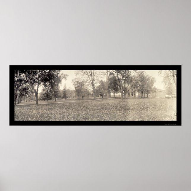 Póster Universidad Wesleyan CT Foto 1909 (Frente)