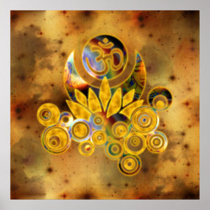 Póster Universo amarillo oscuro de OM Lotus el
