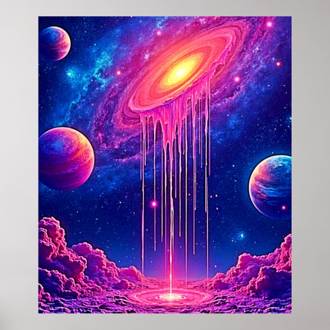 Póster Universo de neón: estrellas brillantes (Frente)