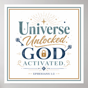 Póster Universo Desbloqueado Dios Activado Citas Espiritu