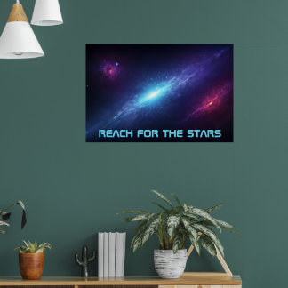 Póster Universo Épico de Ciencia Ficción Nebulosa Azul Br