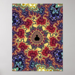 Póster Universo Fractal de Mandelbrot Tapiz Psicodélico A