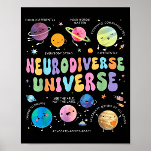 Póster Universo Neurodiverso Conciencia Autismo Entiende
