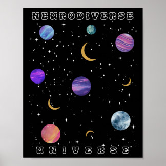 Póster Universo Neurodiverso Retro Espacio Conciencia del