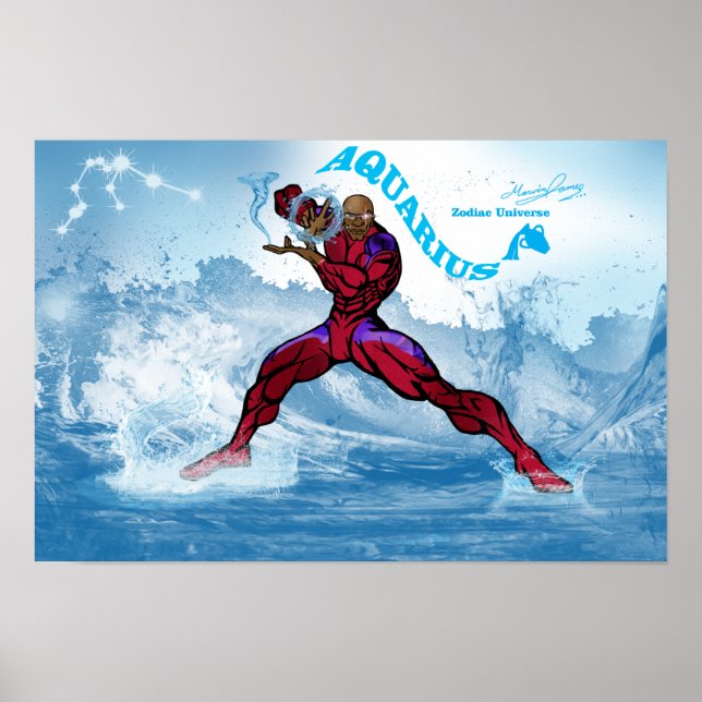 Póster Universo zodiaco - Poster acuario (Frente)
