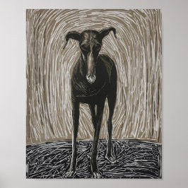 Póster Unleashed Soul: Modern Expressionist Dog Art