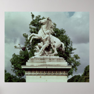 Póster Uno de los dos 'Caballos Marly', 1739-45