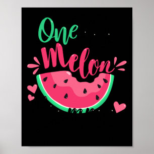 Póster Uno En Melón Mami Fiesta De Cumpleaños De Verano