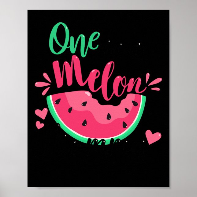 Póster Uno En Melón Mami Fiesta De Cumpleaños De Verano (Frente)