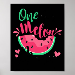 Póster Uno En Una Fiesta De Cumpleaños De Verano De Melón