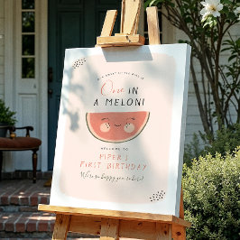 Póster Uno En Una Fiesta De Primer Cumpleaños Del Chica M