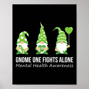 Póster Uno lucha solo con conciencia de salud mental cint