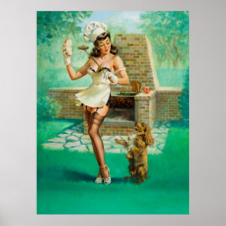 Póster Uno más, por favor, ilustracion pinup Art