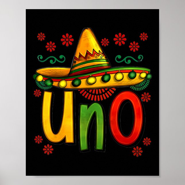Póster Uno mi primer cumpleaños mexicano Cinco De Mayo (Frente)