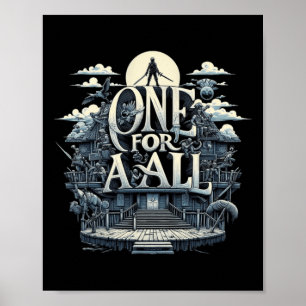 Póster Uno Para Todos Que Acepta La Unidad En Un Mundo De
