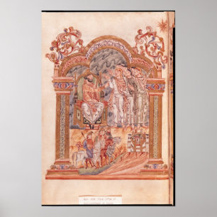 Póster Unos de los reyes magos que visitan a rey Herod