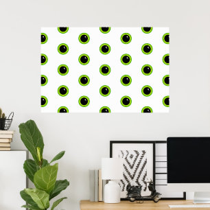 Póster Unos ojos verdes divertidos
