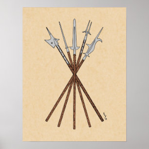 Póster Unos polearmos del siglo XVI