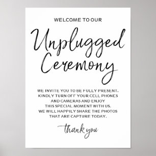 Póster Unplugged Ceremony 12x16 Sign