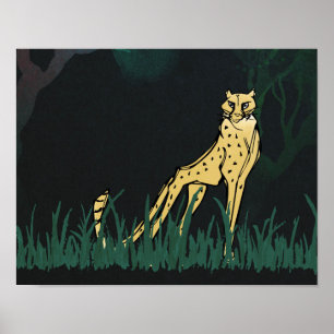 Póster Untamed Cheetah 14"x 11" Art Print