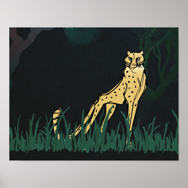 Póster Untamed Cheetah 14"x 11" Art Print (Frente)
