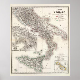 Póster Unter Italien, beider Sicilien - Región de Nápoles