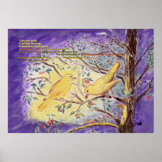 Póster Upanishad quote "two birds" color pencil art