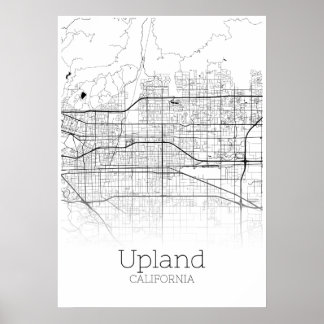 Póster Upland Map - California - City Map Poster
