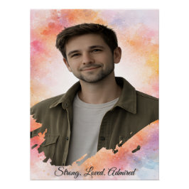 Póster Upload His Photo- Personalized Custom Gift for Him